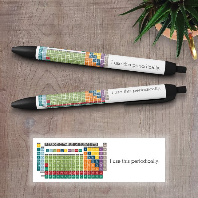 Caneta Preta Mesa periódica de elementos - Utilizar periodicame (Periodic Table of Elements on a writing pen)