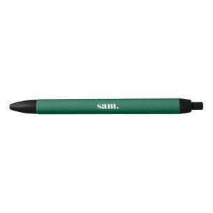 Caneta Preta Minimalista texto personalizado negrito verde
