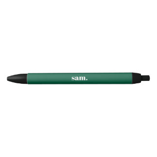 Caneta Preta Minimalista texto personalizado negrito verde