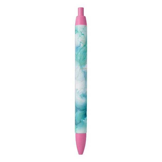 Caneta Preta Mint Aqua Ink Marble (Frente Vertical)