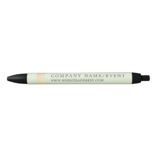 Caneta Preta Mint Green, Chic Gold Foil Stripe, Empresa/Evento