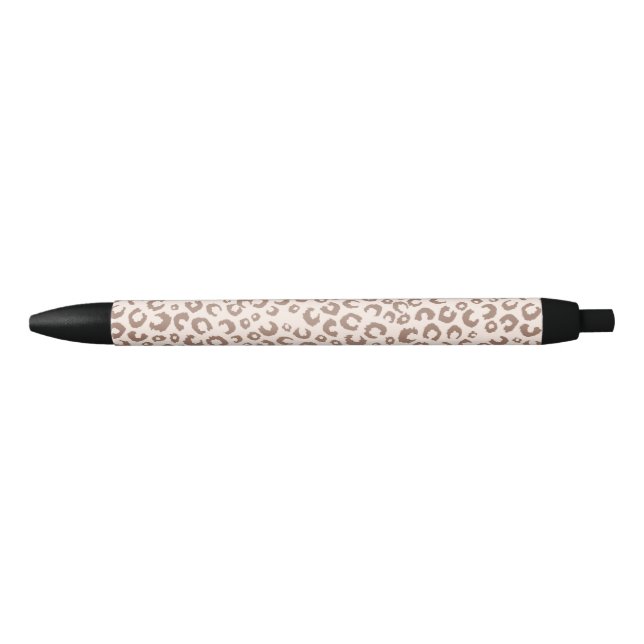 Caneta Preta Mocha Mousse e Cream Tan Leopard Padrão (Frente)