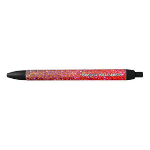Caneta Preta Modern Sparkly RED GLITTER Personalizado