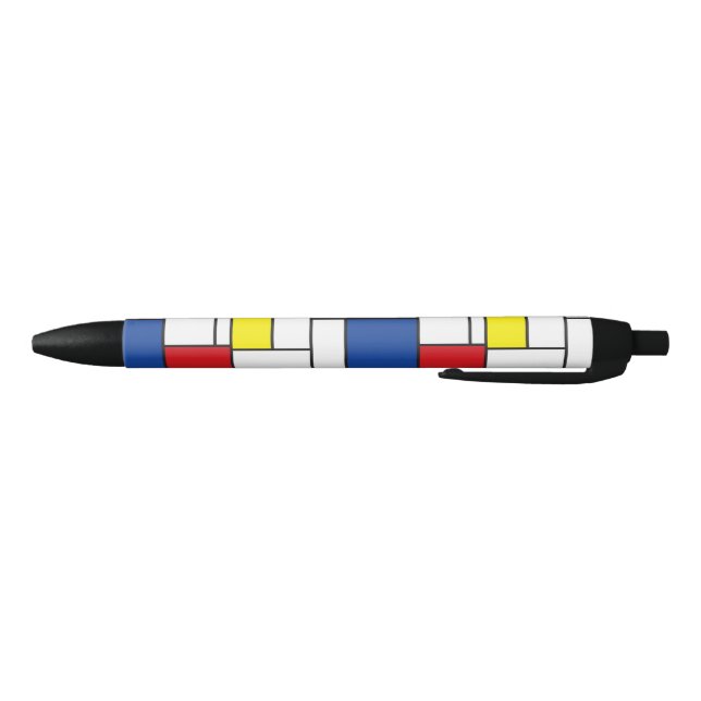 Caneta Preta Mondrian Minimalist Geométrico De Stijl Modern Art (Parte Inferior)