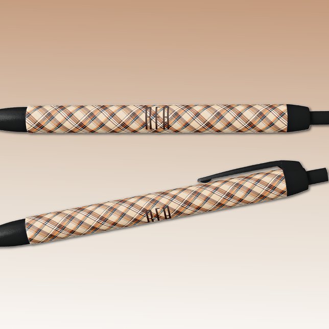 Caneta Preta Monogram | Summer-Fall Diagonal Plaid Ink (Criador carregado)