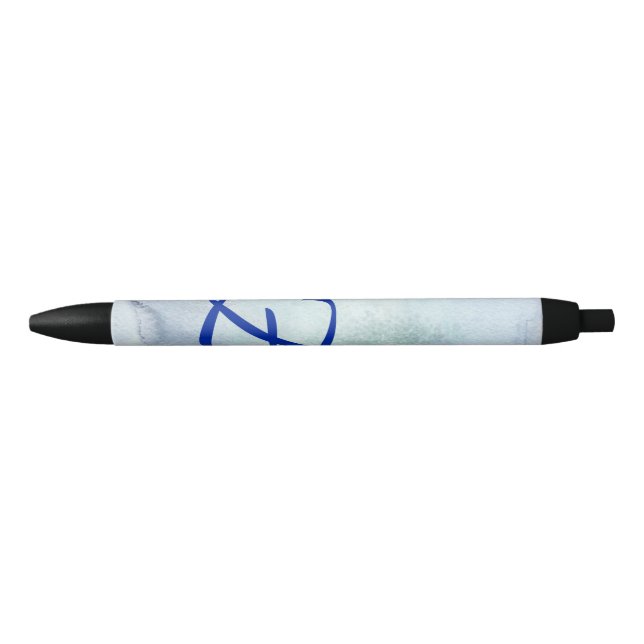 Caneta Preta Monograma Blue Watercolor (Frente)