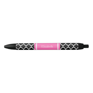 Caneta Preta Monograma conhecido quente branco preto do rosa #2