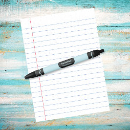 Caneta Preta Monograma de Mola de Crayon Azul Pastel