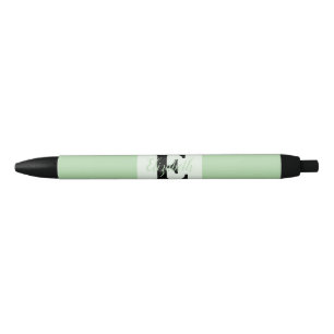Caneta Preta Monograma de nome com tipografia minimalista