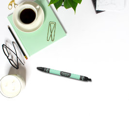 Caneta Preta Monograma de Quebra Crayon de Cor Aquamarina