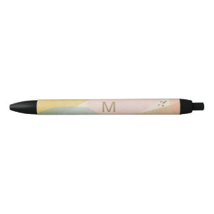 Caneta Preta Monograma Moderno Abstrato Multi Cor