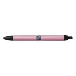 Caneta Preta Monograma Personalizado Gradiente Rosa Vertical