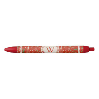Caneta Preta Monogramas Woodlands Red