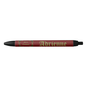 Caneta Preta Morte de Natal Gótica Personalizada