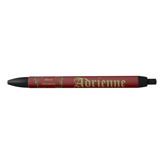 Caneta Preta Morte de Natal Gótica Personalizada (Frente)