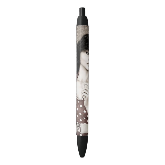 Caneta Preta Mulher Vintage (Frente Vertical)