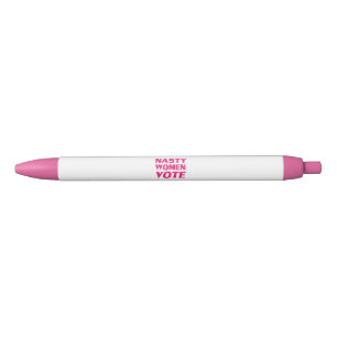 Caneta Preta "Mulheres nojentas votam" - branco rosa