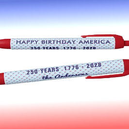 Caneta Preta Name Family Personal Business USA Flags Ink