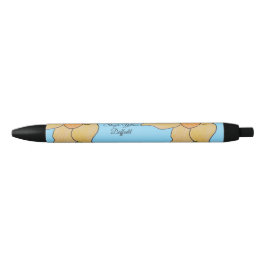 Caneta Preta Narciso Amarelo Único
