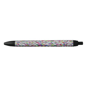 Caneta Preta Narmin Padrão Colorido e Repetitivo Desenhado à