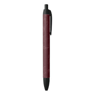 Caneta Preta Natal Floral Burgundy Vermelho Intenso