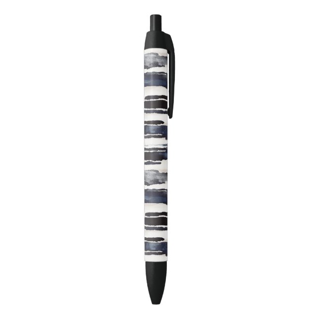 Caneta Preta Navy Blue White Stripes (parte de inferior (Vertical))
