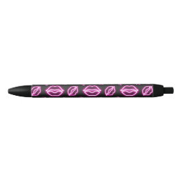 Caneta Preta Neon Kiss Rosa