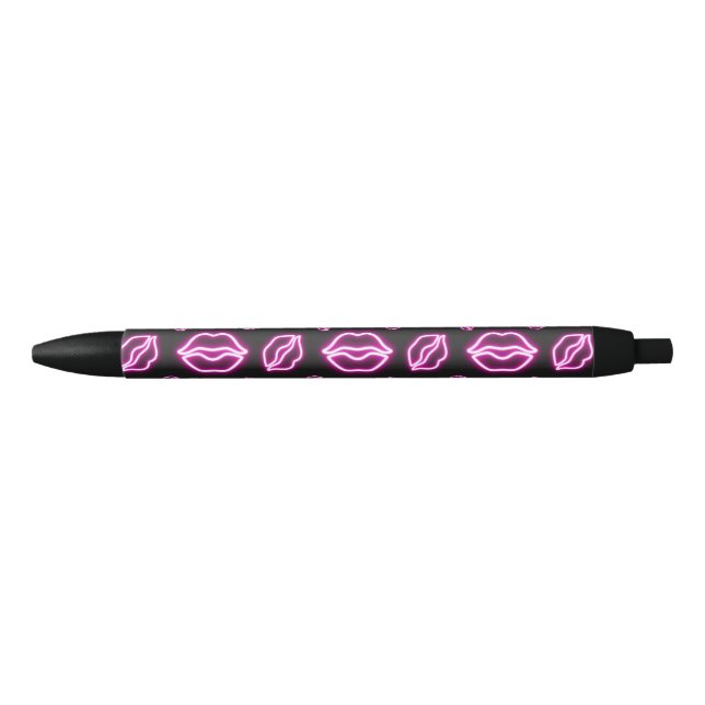 Caneta Preta Neon Kiss Rosa (Frente)