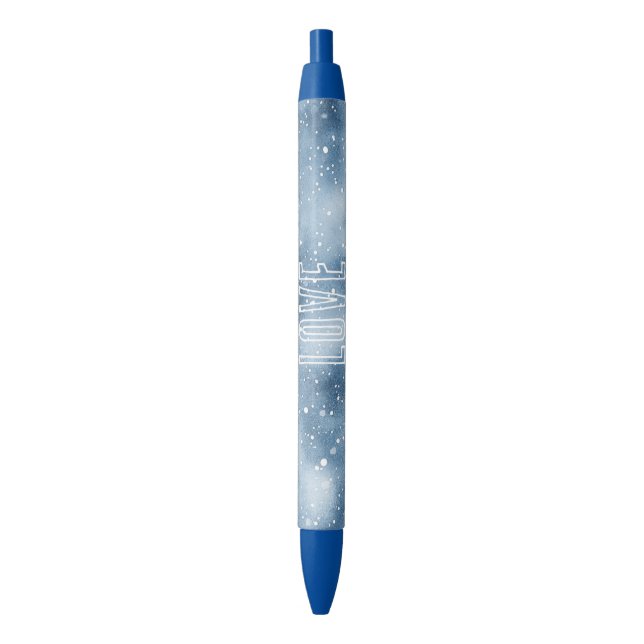 Caneta Preta Neve Azul (Frente Vertical)