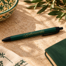 Nome Comercial Único em Tipografia Verde e Dourada