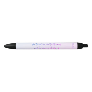 Caneta Preta Nome da citação motivacional do Pastel roxo