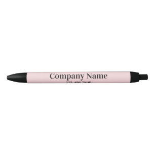 Caneta Preta Nome da Empresa Negra Cor-de-Rosa Pálida Número de