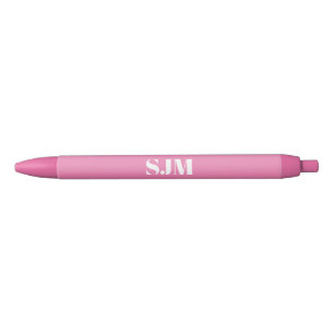 Caneta Preta Nome das iniciais do monograma personalizado cor-d