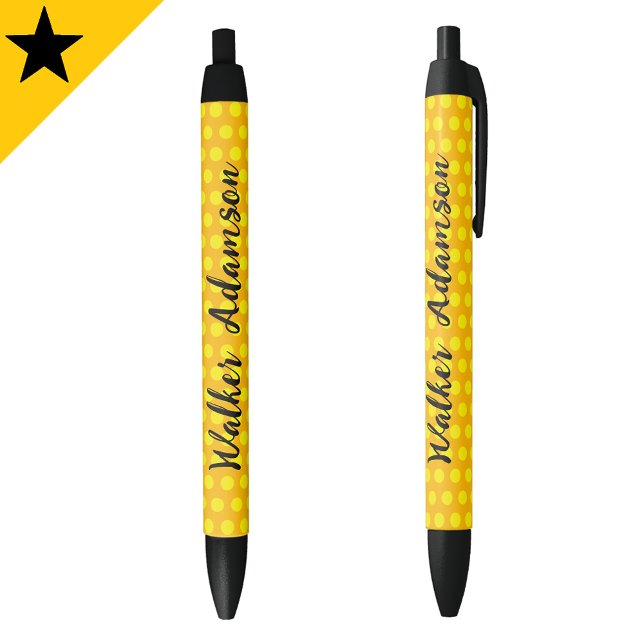 Caneta Preta Nome de Luxo Acessível Chic Gold Monogram Script (Yellow chic pens
Stylish gold monogram pens
Affordable luxury pens
Chic writing instruments)