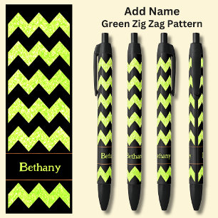 Caneta Preta Nome Luz Verde Zig Zag em Preto