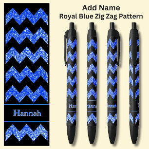 Caneta Preta Nome Médio Royal Blue Zig Zag em preto