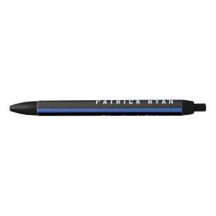 Caneta Preta Nome Minúsculo de Linha Azul da Polícia