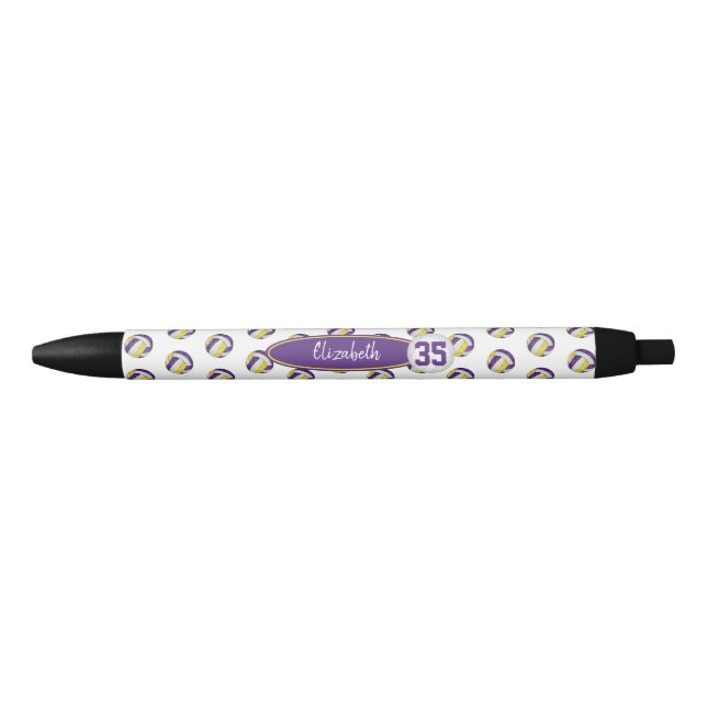 Caneta Preta nome personalizado de ouro roxo e giro padrão voll (Frente)