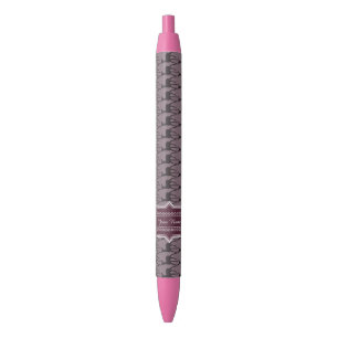 Caneta Preta Nome Personalizado de Veado Violeta Roxo V1