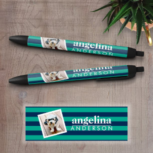 Caneta Preta Nome personalizado e foto de padrão distribuído 