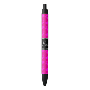 Caneta Preta Nome personalizado: neon hot cor-de-rosa e patas