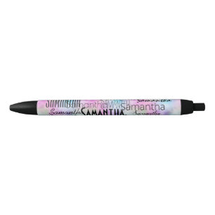 Caneta Preta Nome Personalizado Tie dye