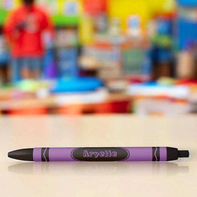 Caneta Preta Nome Personalizado Violet Purple Crayon Black Tint (Criador carregado)