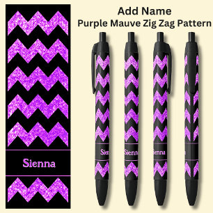 Caneta Preta Nome Purple Mauve Zig Zag a Preto