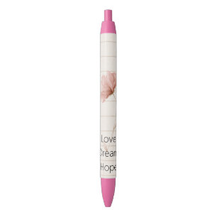 Caneta Preta Notas de Flor Rosa de Amor Esperança Sonho
