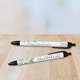 Caneta Preta Novo endereço Logotipo comercial