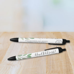 Caneta Preta Novo Logotipo de Endereço Comercial 