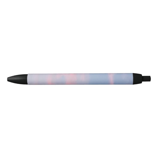 Caneta Preta Nuvens rosa personalizáveis (Frente)