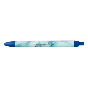 Caneta Preta o teste padrão bonito de mármore azul da textura