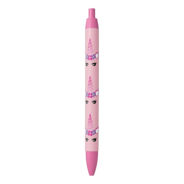 Caneta Preta O Unicórnio Rosa (Frente Vertical)